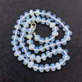 Natural opal style abacus bead necklace with silver lobster clasp and adjustable chain - Opal