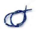 Perles cylindriques en pierre naturelle 4x13mm bleu et blanc pour bijoux DIY - Style lapis-lazuli cylindrique (N° 22) / 4x13mm / Marbré Bleu et Blanc