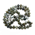 Natural gray labradorite abacus beads necklace with blue flash and lobster clasp - Flash Stone (Labradorite)