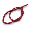 Perles en jaspe impérial rouge foncé 4x13mm en forme de tube cylindrique - Perle de tonneau tubulaire rouge cylindrique (N° 25) / 4x13mm / Rouge