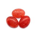 Drie ovale oranje-rode carneool cabochons met natuurlijke texturen voor sieraden DIY - 6X8mm / Drakenadersteen