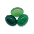 Gepolijste groene ovale cabochon edelstenen in donkere, smaragd en lichte tinten - 10x14mm / Nr.14 Groene Agaat