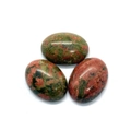 Gepolijste ovale unakiet kralen voor DIY-ringen met natuurlijke groene en roze texturen - 6x8mm 50 Stuks/Verpakking / Unakiet (Nr. 20)