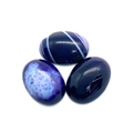 Donkerblauwe ovale agaatstenen met witte natuurlijke strepen voor doe-het-zelf sieraden - 6X8mm / Dieppaarse Agaat