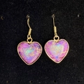 Bohemian 16mm heart-shaped natural stone earrings in purple and gold alloy frame - Purple-Green (No. 8)