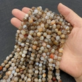 Faceted natural agate stone beads 6-10mm with colorful striped patterns for DIY jewelry - 6mm / Banded Agate