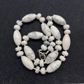 White turquoise cylindrical stone beads 10x20mm with natural grey marble textures - 10x20mm / Howlite Style (27号)