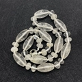 Translucent white 10x20mm cylindrical natural stone beads with silver lobster clasp - 10x20mm / Clear Quartz Style (28号)