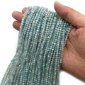 Faceted aquamarine blue beads 2-4mm strands for DIY jewelry making and bracelets - Amazonite