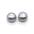 Natural freshwater pearl beads in metallic purple and silver grey for DIY jewelry making - 2-2.5mm / Light Gray