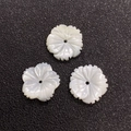Three natural shell flower beads 10-18mm with iridescent luster for DIY jewelry making - Style 6 (10mm)