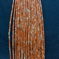 Fil de perles tubes en pierre impériale 2x4mm orange et beige pour bijoux DIY - 2x4mm (1 Rangée) / Marbré Orange et Blanc (N° 6)