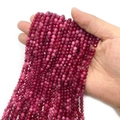 Faceted rose red garnet beads 2-4mm small round semi-precious stone for DIY jewelry making - Rose Red Agate