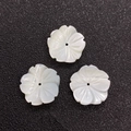 White flower shaped natural shell beads with five petals for DIY jewelry making - Style 7 (12mm)