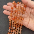Strand of faceted orange carnelian agate beads for DIY jewelry making and bracelets - 6mm / 1 Piece / Natural Red Agate