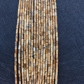 Perles cylindriques en jaspe paysage aux tons terre pour la fabrication de bijoux DIY - 2x4mm (1 Rangée) / Jaspe Paysage