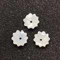 White natural shell flower beads with 6-petal shape and pearl luster for DIY jewelry - Style 16 (10mm)