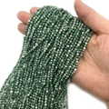 Faceted natural green stone beads 2-4mm for DIY jewelry making and bracelet accessories - Green Dot Stone