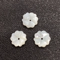 Three pieces of white pearl shell five-petal flower beads with central hole for DIY jewelry - Style 17 (10mm)