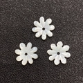 White mother of pearl shell flower beads in eight-petal shape for DIY jewelry making - Style 18 (10mm)