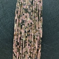 Perles tubes en rhodonite rose 2x4mm avec veines noires pour création de colliers - 2x4mm (1 Rangée) / Rhodonite avec Lignes Noires
