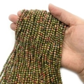 Faceted unakite gemstone beads strands in 2-4mm size for DIY jewelry making - Unakite