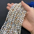 Faceted natural gray agate beads with orange veins for DIY jewelry making - White Dragon Vein Agate