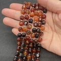 Faceted natural red agate beads 8-10mm for DIY jewelry making held in hand - 6mm / 1 Piece / Red Agate