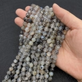 Faceted dragon vein agate beads in grey and white for DIY jewelry making - Black Dragon Vein Agate
