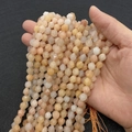 Faceted natural agate stone cylinder beads in light orange pink for DIY jewelry - Pink Aventurine