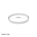 Dettaglio del bracciale a cuore argento con diametro 60mm e peso di circa 20g - Argento + Cuore a Doppia Fila
