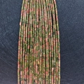 Perles tubes en unakite naturelle pour bijoux DIY, fils de pierres marbrés orange et vert - 2x4mm (1 Rangée) / Unakite