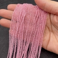 Faceted rose quartz pink beads for DIY jewelry making with polished 2-5mm surface - No.7 (Pink)