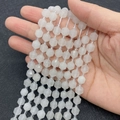 Faceted milky white moonstone column beads in 8mm 10mm size for DIY jewelry making - White Jade