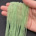 Faceted light green cat eye stone beads 2mm small round loose beads for jewelry making - No. 9 (Light Green)