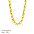 Minimalist gold circle rolo chain necklace made of polished stainless steel for women - Necklace / 18K Gold
