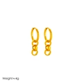 Minimalist golden stainless steel triple interlocking circle drop earrings for women - Earrings / 18K Gold