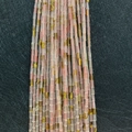 Perles tubulaires roses et ambre pour création de colliers DIY, taille cylindre 2x4mm - 2x4mm (1 Rangée) / Peau de Pastèque