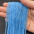 Faceted light blue cat eye stone beads 2-3mm strands for DIY jewelry making accessories - No. 14 (Light Blue)
