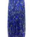 Fil de perles cylindriques en Lapis-Lazuli bleu foncé 2x4mm pour bijoux DIY - 2x4mm (1 Rangée) / Lapis-lazuli