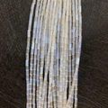 Perles cylindriques blanc laiteux 2x4mm pour création de bijoux DIY - 2x4mm (1 Rangée) / Opale