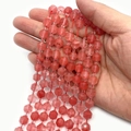 Faceted red chalcedony 8mm stone beads for DIY jewelry making and beading projects - Carnelian
