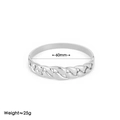 Silver stainless steel teardrop woven bangle with 60mm diameter and 25g weight - Water Drop Oil Pressed Style / 18K Gold / Silver