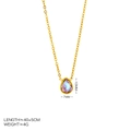 Bunte Tropfen-Kristallkette aus goldenem Edelstahl mit verstellbarer 40+5cm Kette - Goldene einlagige Halskette