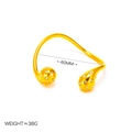 Elegant 18k gold plated open bangle with pavé water drop design and 60mm diameter - 18K Gold / Gold Rhinestone Style