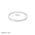 Silbernes Herz-Gliederarmband mit eingelegten Kristallen, 60mm Durchmesser und 18g Gewicht - Silber + Herz Strass Eingelegt