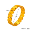 Polished 18k gold plated stainless steel teardrop bangle with dimensions and 15mm width - Water Drop Cut Style / 18K Gold / Gold