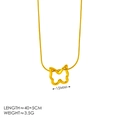 Elegante goldene Schmetterlingshalskette mit verstellbarer Kette und gewellten Kanten - 18K-Gold / Goldene Schmetterling Halskette
