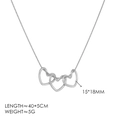Details zur Herz-Halskette mit Maßen 15x18mm und Kettenlänge 40+5cm auf weißem Hintergrund - 18K-Gold / Stahl Dreifache Herz Halskette