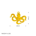 Exquisito colgante de pulpo dorado con detalles de ventosas, 28 mm de ancho - Solo Colgante / Dorado